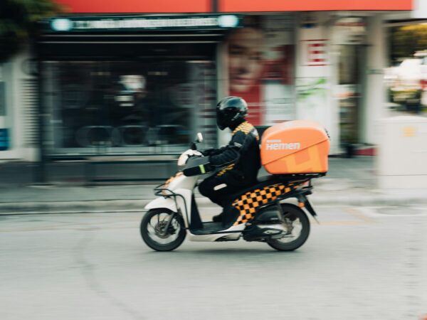 man riding on a motorbike